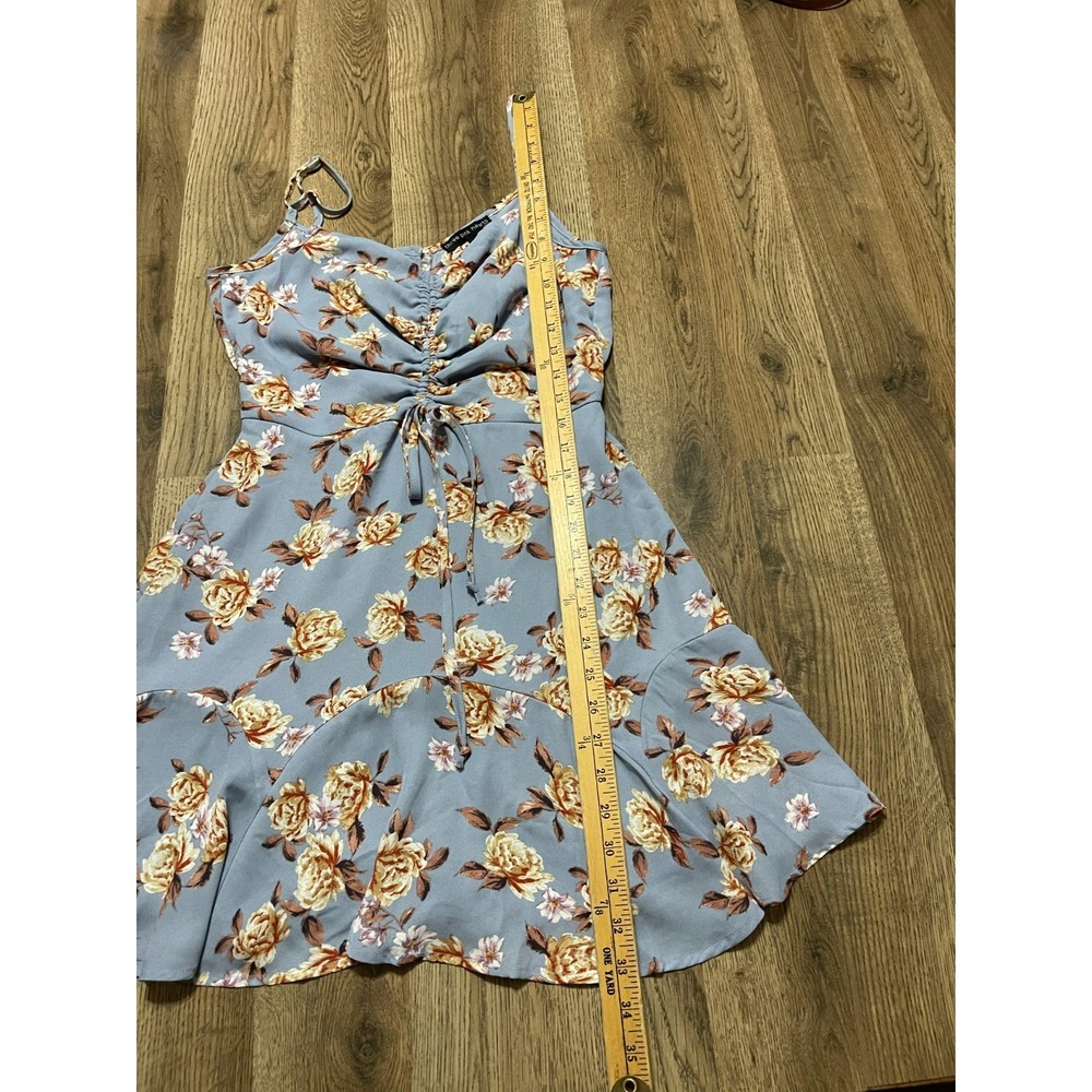 Three Pink Hearts Dress, Women's Size Small, Blue Pink White, Floral, V-neck - Picture 5 of 8